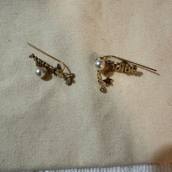 christian dior j'adore crystal faux pearl drop earring - Picture 6 of 6